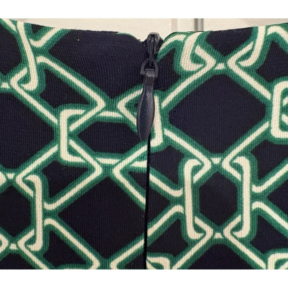 London Times Dress Women's Size 6P Petites Navy Blue Green Printed A-Line NWT - Picture 5 of 12